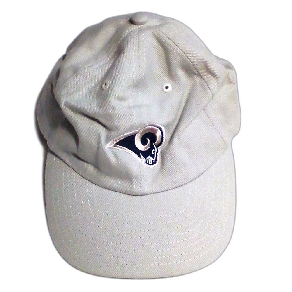 Vintage Los Angeles Rams Strapback Hat Cap Cream Beige Tan NFL Football Men OSFA